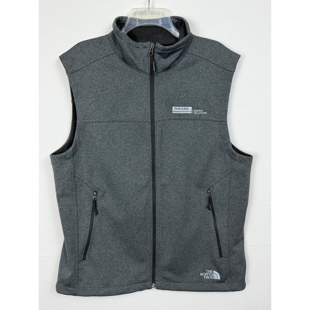 The North Face Men Polyester Vest L Grey Apex Bionic Rexel Energy Solutions Logo